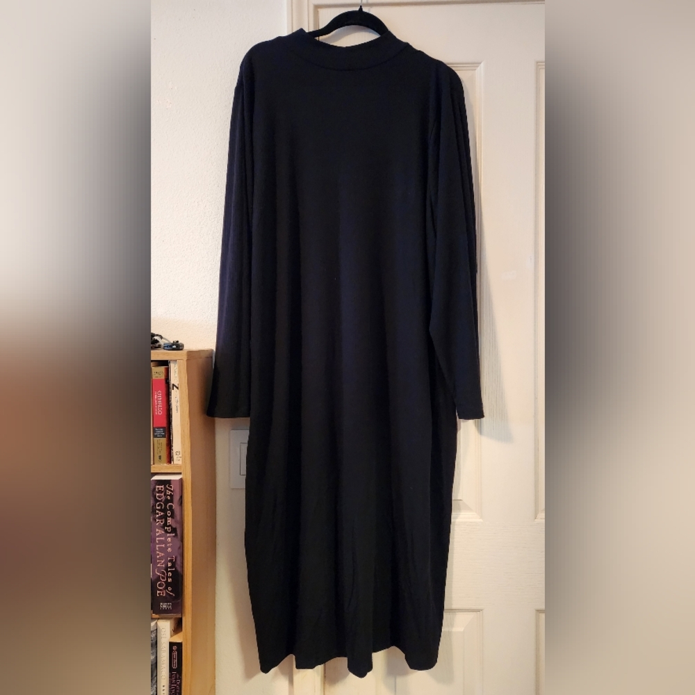 Torrid Long Super Soft, Rib Knit, High Slit, Mock Neck, Long Sleeve Dress Size 4 - Picture 7 of 11